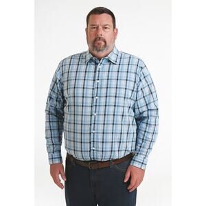 NWT Club Room Men's Checkered Shirt - Blue, Black, White, Size XXL